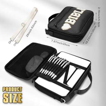 Stylish Silkfly Large Chenille Letter Bible Case with Shoulder Strap