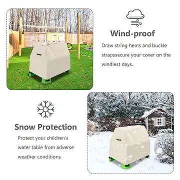 Aacabo Kids Water Table Cover Fit Rain Showers Splash Pond Water Table,Waterproof Dust Proof Anti-UV Outdoor Toys Cover-Cover only