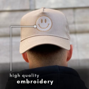 Cotton Smiley Trucker Hats 2-Pack Retro Unisex Baseball Caps