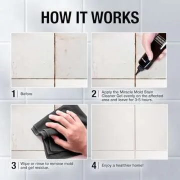 GlassGuard Miracle Mold Cleaner Gel for Kitchen - 10 fl oz Mold Cleaner for Bathroom Shower - Grout Cleaner for Bathtub/Glass/Tile & Silicone Surfaces