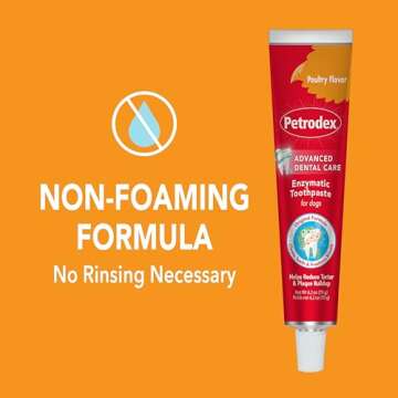 Petrodex Toothpaste for Dogs and Puppies, Cleans Teeth and Fights Bad Breath, Reduces Plaque and Tartar Formation, Enzymatic Toothpaste, Poultry Flavor, 6.2oz