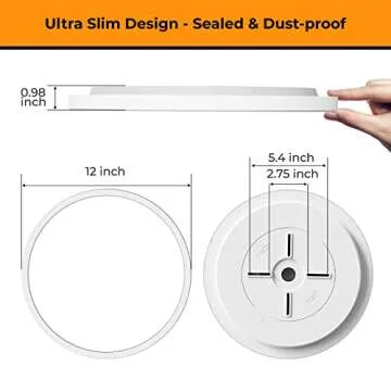 Matane 2Pack LED Ceiling Light Fixture - 12in Energy Efficient