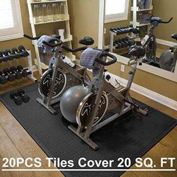 Walsai Exercise Mats Puzzle Foam Mats Gym Flooring Mat Cover 20 SQ.FT Interlocking Foam Mats with EV...