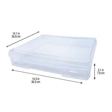 12” x 12” Plastic Scrapbook Storage Case by Simply Tidy - Portable Case for Documents, Papers, Sewing, Crafts - Clear, Bulk 12 Pack