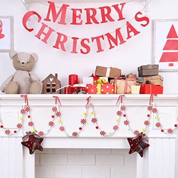 9 Ft Christmas Wooden Bead Garland for Festive Decor