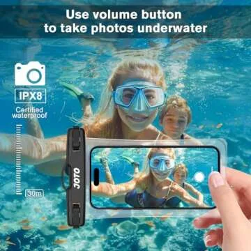 JOTO 2 Pack Waterproof Phone Pouch Case Up to 7", IPX8 Underwater Phone Case Cellphone Dry Bag for i...