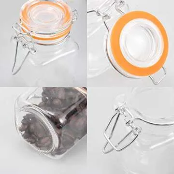 Encheng 4 oz Glass Jars with Airtight Lids - 30 Pack