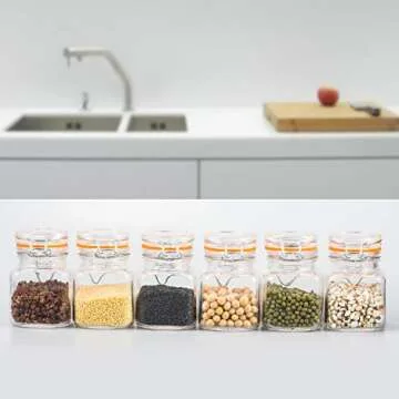 Encheng 4 oz Glass Jars with Airtight Lids - 30 Pack