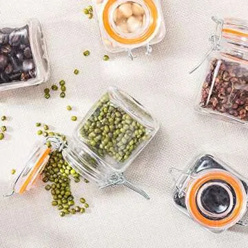 Encheng 4 oz Glass Jars with Airtight Lids - 30 Pack