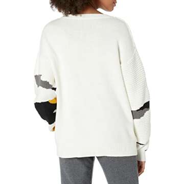 Cable Stitch Women's Vintage Intarsia Pullover Sweater - Crewneck Long Sleeve Geometric Pattern Top