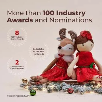 Bearington Collection Darling Dancer Ballerina Reindeer Stuffed Animal, 7 Inch Stuffed Reindeer Christmas Doll, Ideal Christmas Plush Toy Gift for Toddlers, Kids & Teens