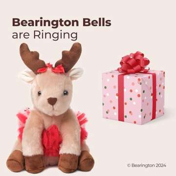 Bearington Collection Darling Dancer Ballerina Reindeer Stuffed Animal, 7 Inch Stuffed Reindeer Christmas Doll, Ideal Christmas Plush Toy Gift for Toddlers, Kids & Teens