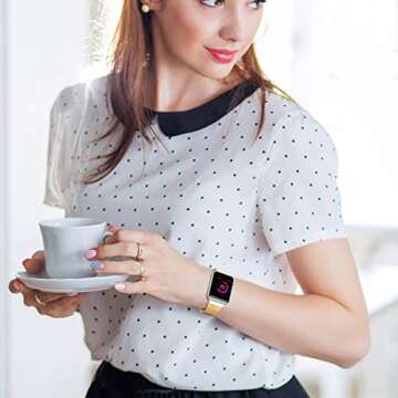 Compatible with Apple Watch Band 38mm 40mm 42mm 44mm, Thin Stainless Steel Mesh Buckle Sport Wristband Strap, Compatible for iWatch Series SE/6/5/4/3/2/1 (Gold, 38mm/40mm)