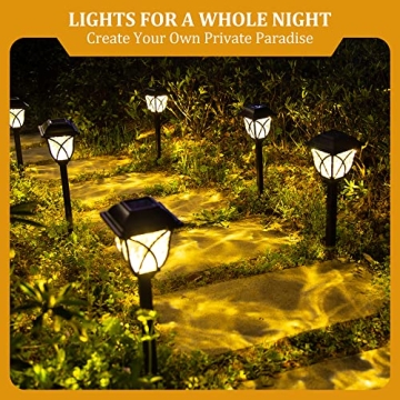GIGALUMI Solar Garden Lights - 6 Pack Waterproof