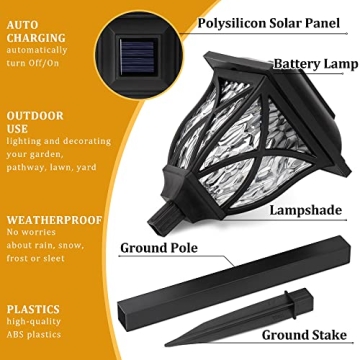 GIGALUMI Solar Garden Lights - 6 Pack Waterproof