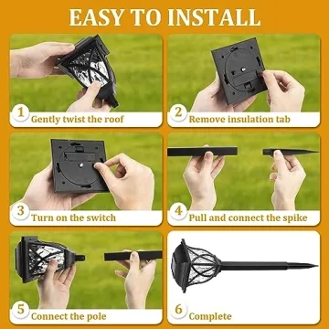 GIGALUMI Solar Garden Lights - 6 Pack Waterproof