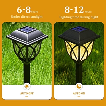 GIGALUMI Solar Garden Lights - 6 Pack Waterproof