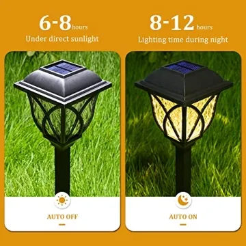 GIGALUMI Solar Garden Lights - 6 Pack Waterproof