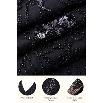 Elegant 1920s Fringed Sequin Dress for Parties