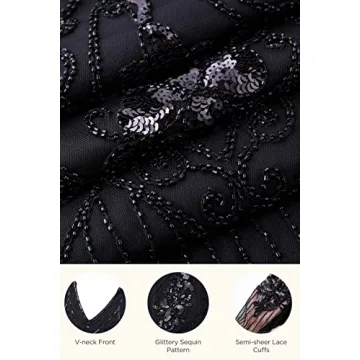 Elegant 1920s Fringed Sequin Dress for Parties