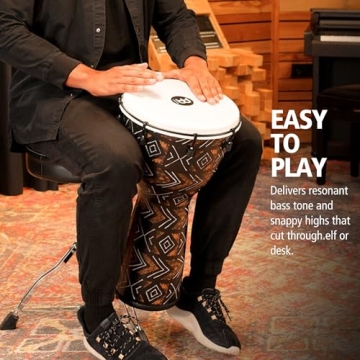 Meinl Percussion Djembe Hand Drum Circle Instrument with Synthetic Shell and Head, Alpine Series — NOT Made in China — Easy Tuning, 2-Year Warranty (ADJ12-KA)