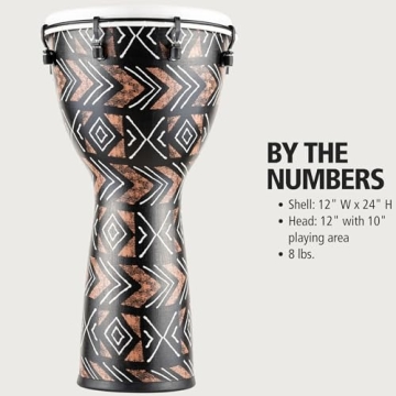 Meinl Percussion Djembe Hand Drum Circle Instrument with Synthetic Shell and Head, Alpine Series — NOT Made in China — Easy Tuning, 2-Year Warranty (ADJ12-KA)
