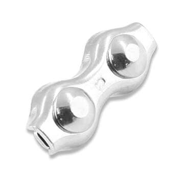 Bonsicoky 10Pcs M2 Stainless Steel Duplex Wire Rope Clips, Duplex Double Bolt Cable Clamp for 1/16 Inch Diameter Wire Cable