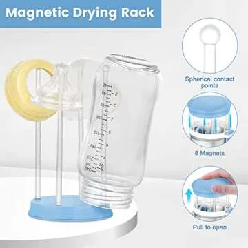 welltop Travel Bottle Cleaner Kit - 6 in 1 Portable Baby Bottle Brush Set