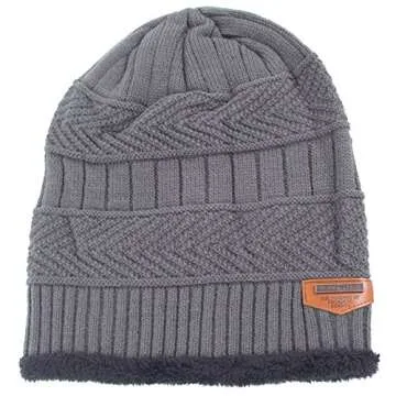 Kawior Winter Beanie Hat and Scarf Set in Grey