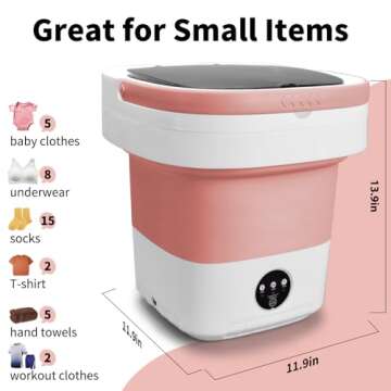 Portable Washing Machine, Upgraded 16L Small Washer and Spin Dryer with Deep Cleaning of Underwear, ...