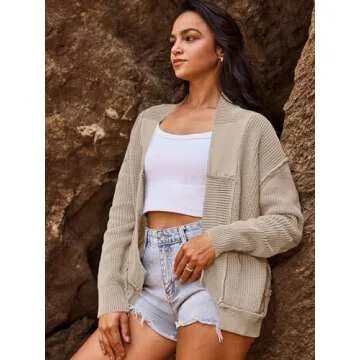 SENSERISE Women's Cozy Cable Knit Cardigan Sweater