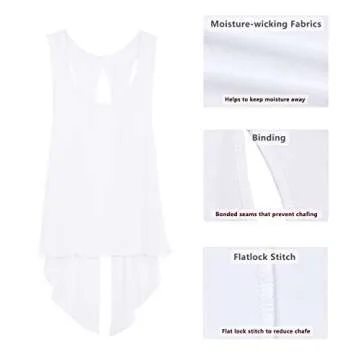 icyzone Tie Back Yoga Tops for Women - Stylish Workout Gear