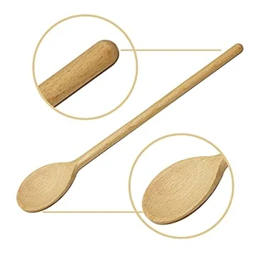 BICB Wooden Spoon Set 12 Inch Beechwood Cooking Spoons