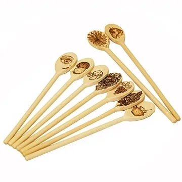 BICB Wooden Spoon Set 12 Inch Beechwood Cooking Spoons