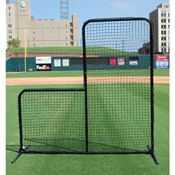 Trigon Sports Black Series L-Screen, L Screen Replacement Net, Softball & Baseball Pitching Net, L S...