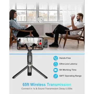 Dual Wireless Microphone for iPhone iPad, Professional Wireless Lavalier Microphone for Video Recording, Clip On Lapel Mic for YouTube/Interview/Vlog/Presentation/Facebook Live