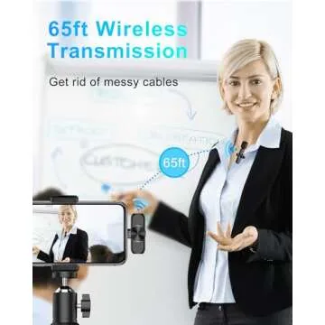 Dual Wireless Microphone for iPhone iPad, Professional Wireless Lavalier Microphone for Video Recording, Clip On Lapel Mic for YouTube/Interview/Vlog/Presentation/Facebook Live