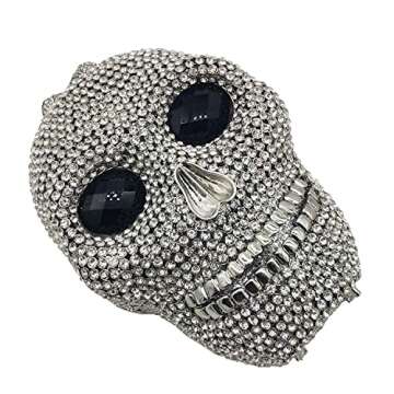 Boutique De FGG Skull Crystal Clutch Evening Handbags