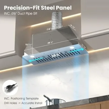AURAKICH 30 Inch Range Hood Insert with LED Lighting