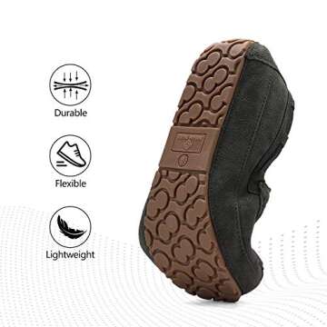 DREAM PAIRS Men's House Slippers Moccasin Indoor Outdoor Fuzzy Furry Loafers Suede Leather Warm Comfortable Shoes