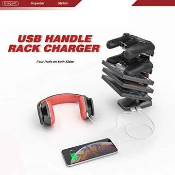 Vitesse Gaming Desk Racing Style Computer Desk with Free Mouse pad, Z-Shapped Professional Gamer Game Station with USB Gaming Handle Rack, Cup Holder & Headphone Hook (Carbon Fiber Black, 44 inch)