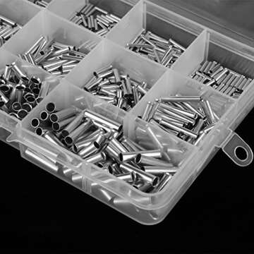 14 Values 10-22 AWG Non-Insulated Ferrule Copper Terminals Assortment Kit for Wire Cable 700Pcs