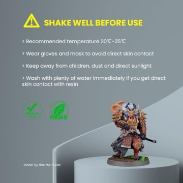 ELEGOO Water Washable 3D Printer Resin LCD UV-Curing Resin 405nm Standard Photopolymer Resin for Mars Saturn Jupiter MSLA DLP LCD 3D Printing 1000Gram Ceramic Grey