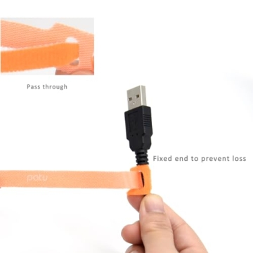 Patu 30 Pcs Microfiber Cloth Cable Ties for Organization