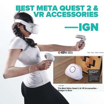 Rebuff Reality VR Power for Meta Quest 3s, Quest 3, and Quest 2- VR Headsets Battery Pack with10,000 mAh Battery- Extended 8+ Hrs of Playtime, Counter Balance with Improved Comfort