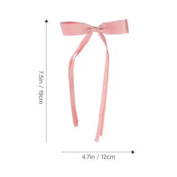 2Pcs Pink Hair Bow: Pink Hair Ribbons with Hair Clip, Lolita Accessories for Girls