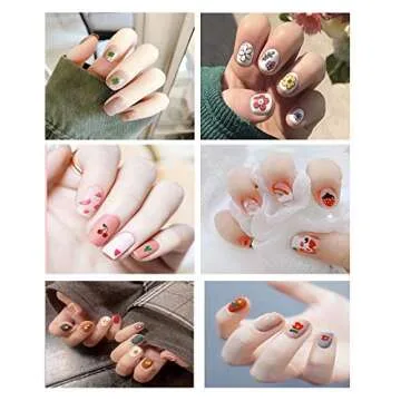 18 Sheets Nail Stickers for Women and Little Girls Nail Art Decoration - Self-Adhesive DIY Nail Decals Set Including Hearts Fruits Flowers Leaves Animals Rainbow Nail Art Stickers for Woman Kids