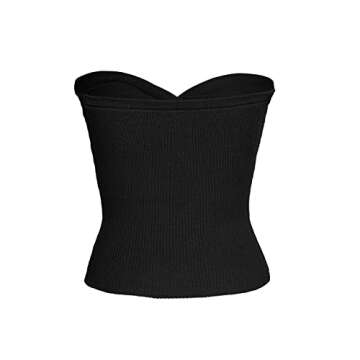 Womens Strapless Crop Top with Sweetheart Neck Design