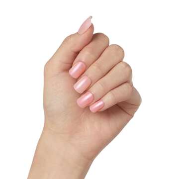 KISS Bare But Better Press-On Nails, Nail Glue Included, 'Spicy', Light Pink, Short Size, Squoval Sh...