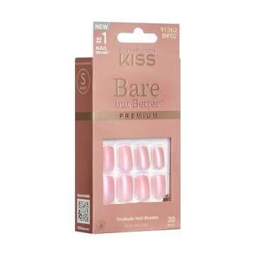 KISS Press-On Nails Bare But Better, Light Pink Squoval